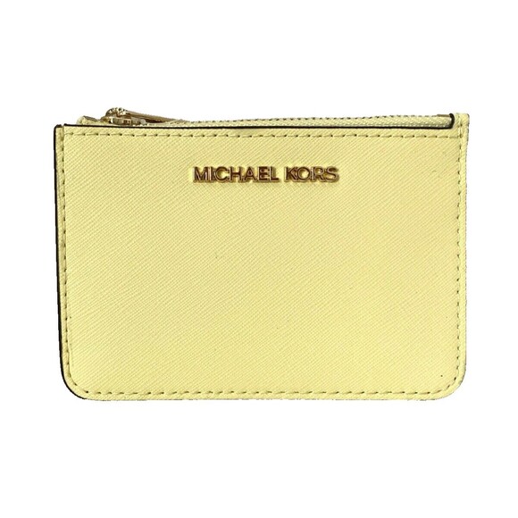 New Michael Kors Jet Set Travel Small Coin Pouch with ID Leather Buttercup - Picture 1 of 4